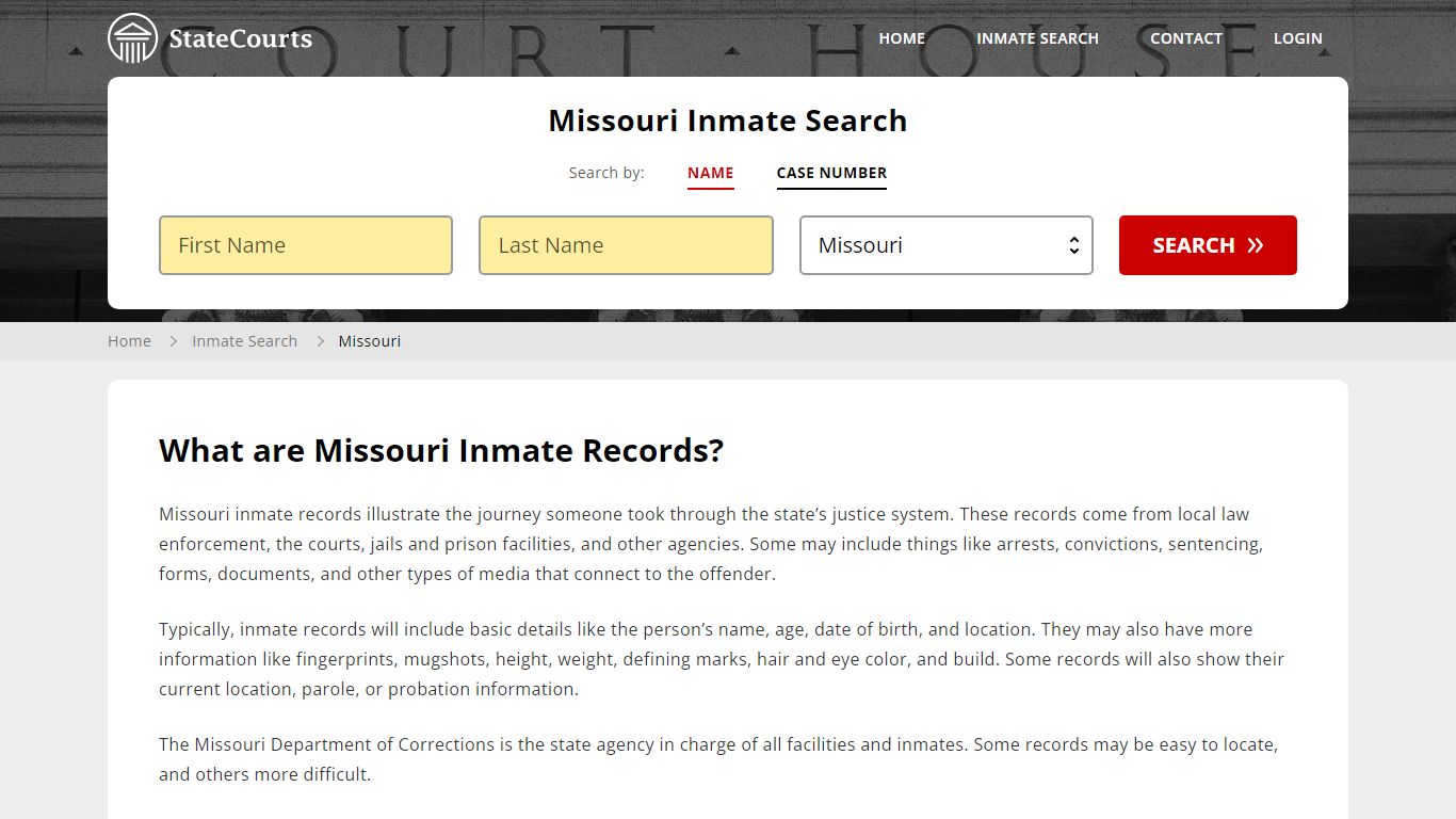 Missouri Inmate Search, Prison and Jail Information - StateCourts